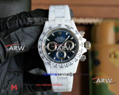 Copy Swiss Rolex Daytona White Solid Ceramic Case 43MM 